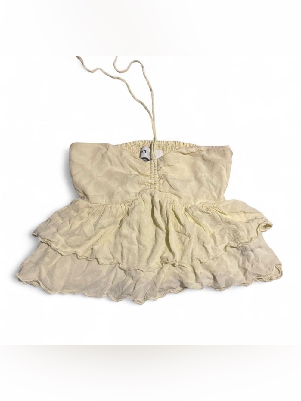 Hollister Butter Yellow Ruffle Halter Top